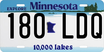 MN license plate 180LDQ