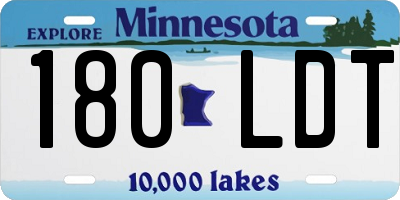 MN license plate 180LDT