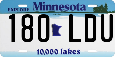 MN license plate 180LDU
