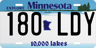 MN license plate 180LDY