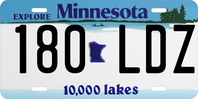 MN license plate 180LDZ