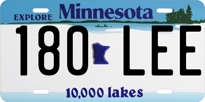 MN license plate 180LEE