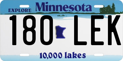 MN license plate 180LEK