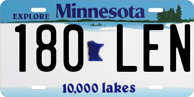 MN license plate 180LEN