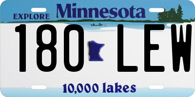 MN license plate 180LEW