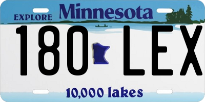MN license plate 180LEX