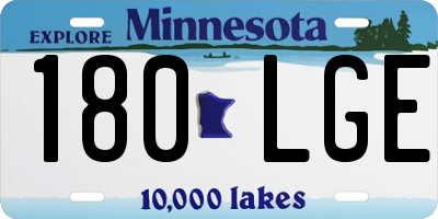 MN license plate 180LGE