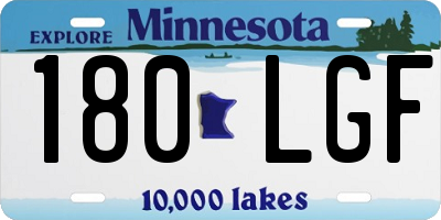MN license plate 180LGF