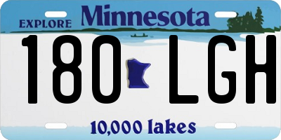 MN license plate 180LGH
