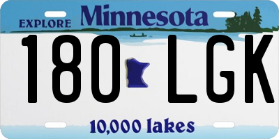 MN license plate 180LGK