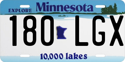 MN license plate 180LGX