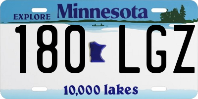 MN license plate 180LGZ