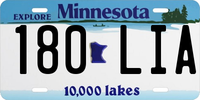 MN license plate 180LIA