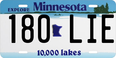MN license plate 180LIE