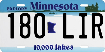 MN license plate 180LIR