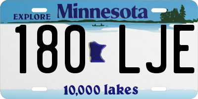 MN license plate 180LJE
