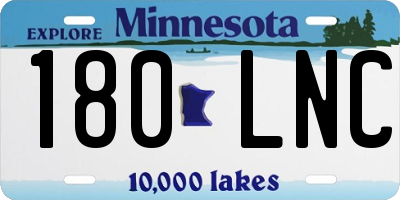 MN license plate 180LNC