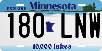 MN license plate 180LNW