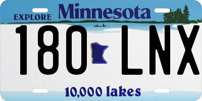 MN license plate 180LNX