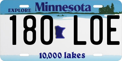 MN license plate 180LOE