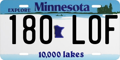 MN license plate 180LOF