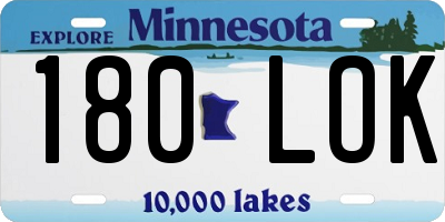 MN license plate 180LOK