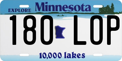 MN license plate 180LOP