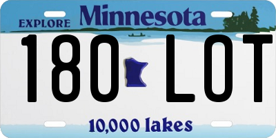 MN license plate 180LOT