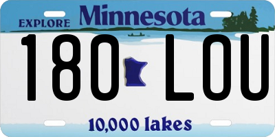 MN license plate 180LOU