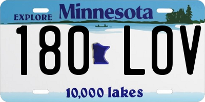 MN license plate 180LOV