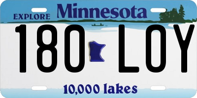 MN license plate 180LOY