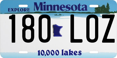 MN license plate 180LOZ