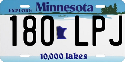 MN license plate 180LPJ