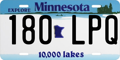 MN license plate 180LPQ