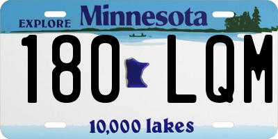 MN license plate 180LQM