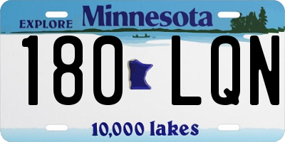MN license plate 180LQN