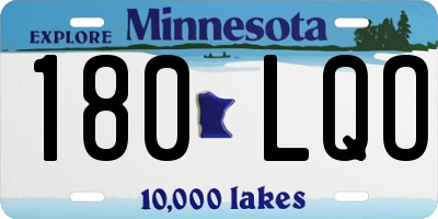MN license plate 180LQO