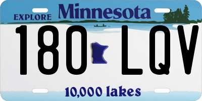 MN license plate 180LQV