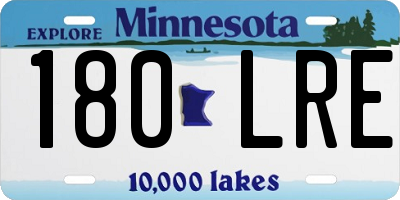 MN license plate 180LRE