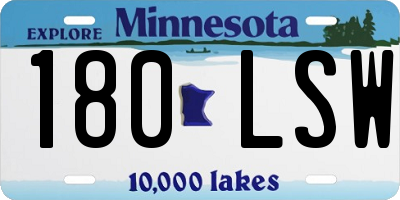 MN license plate 180LSW