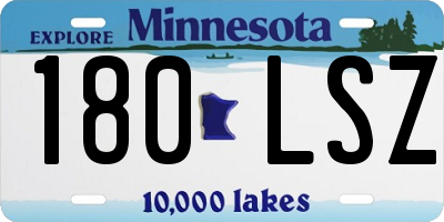 MN license plate 180LSZ