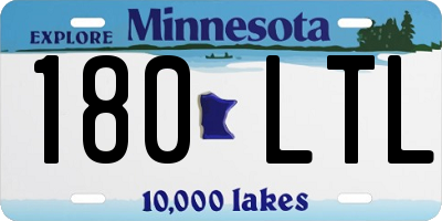 MN license plate 180LTL