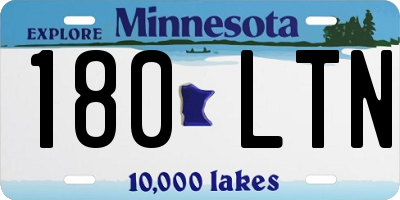 MN license plate 180LTN