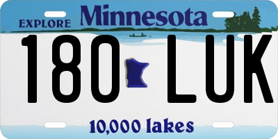 MN license plate 180LUK