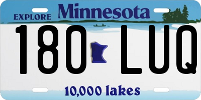 MN license plate 180LUQ