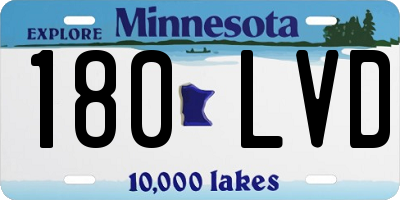 MN license plate 180LVD