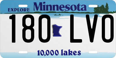 MN license plate 180LVO