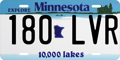 MN license plate 180LVR