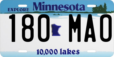 MN license plate 180MAO