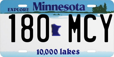 MN license plate 180MCY